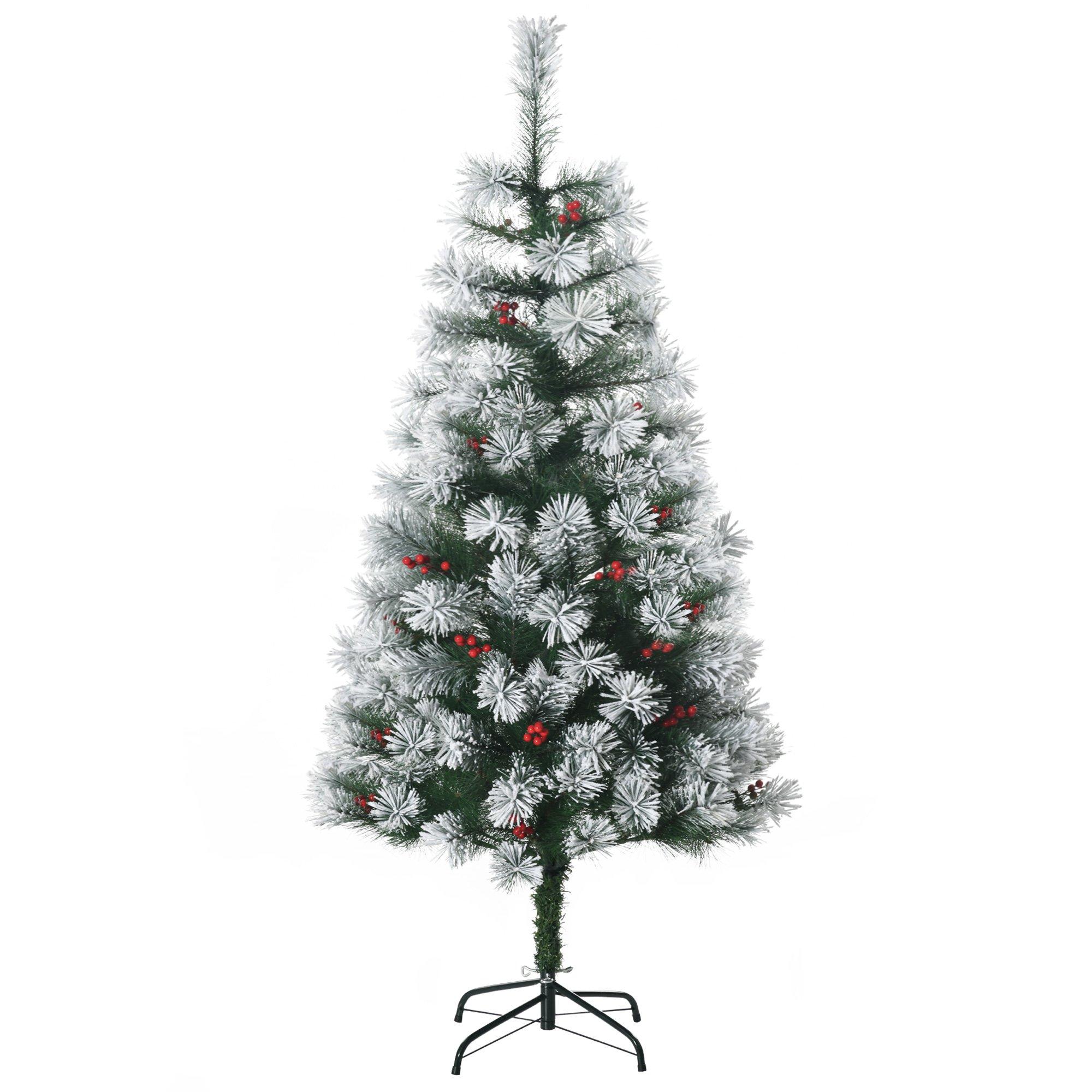5ft Artificial Christmas Tree Metal Stand Home Decoration Snow
