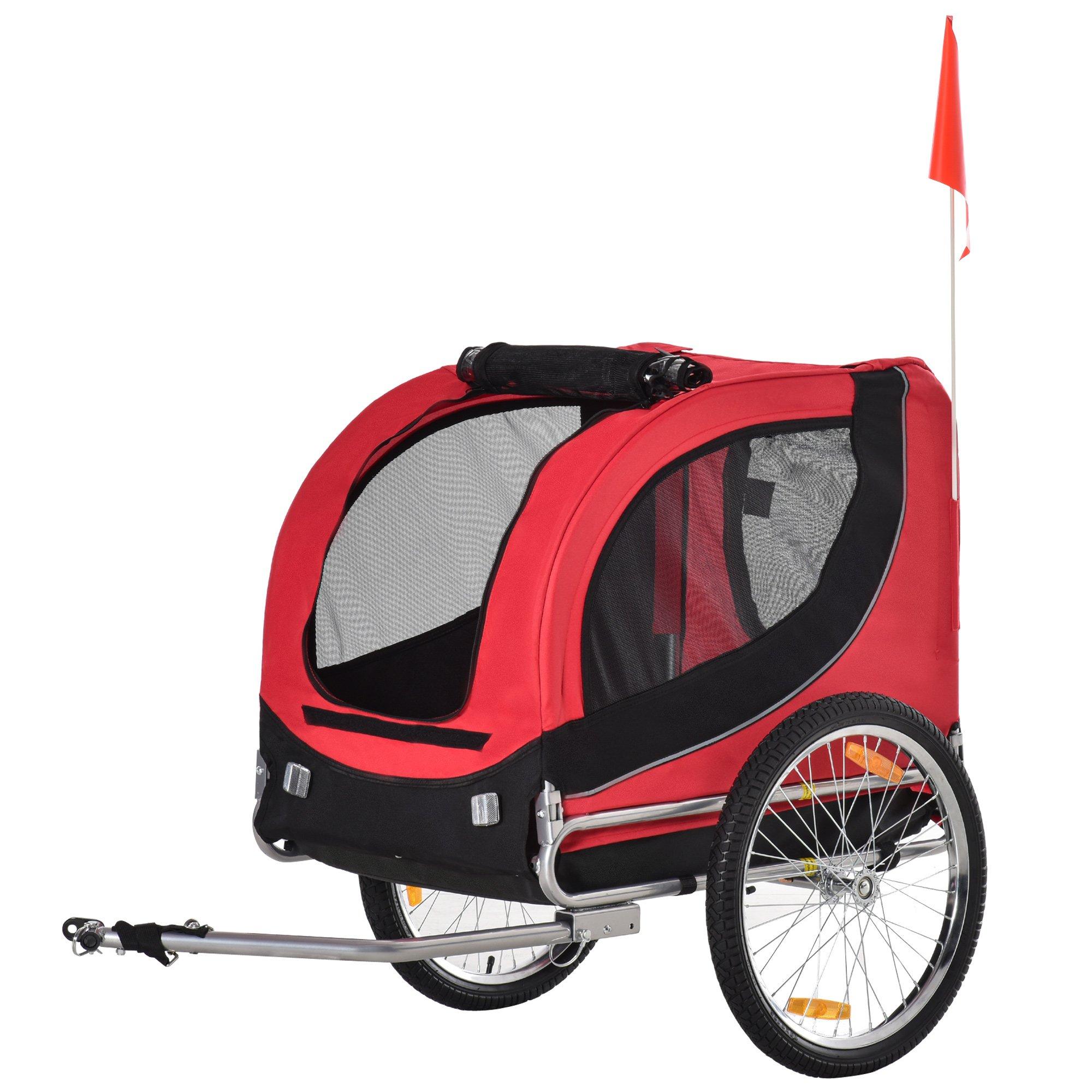 Dog Bike Trailer Pet Cat Carrier for Small Medium Puppy Travel with Hitch Coupler