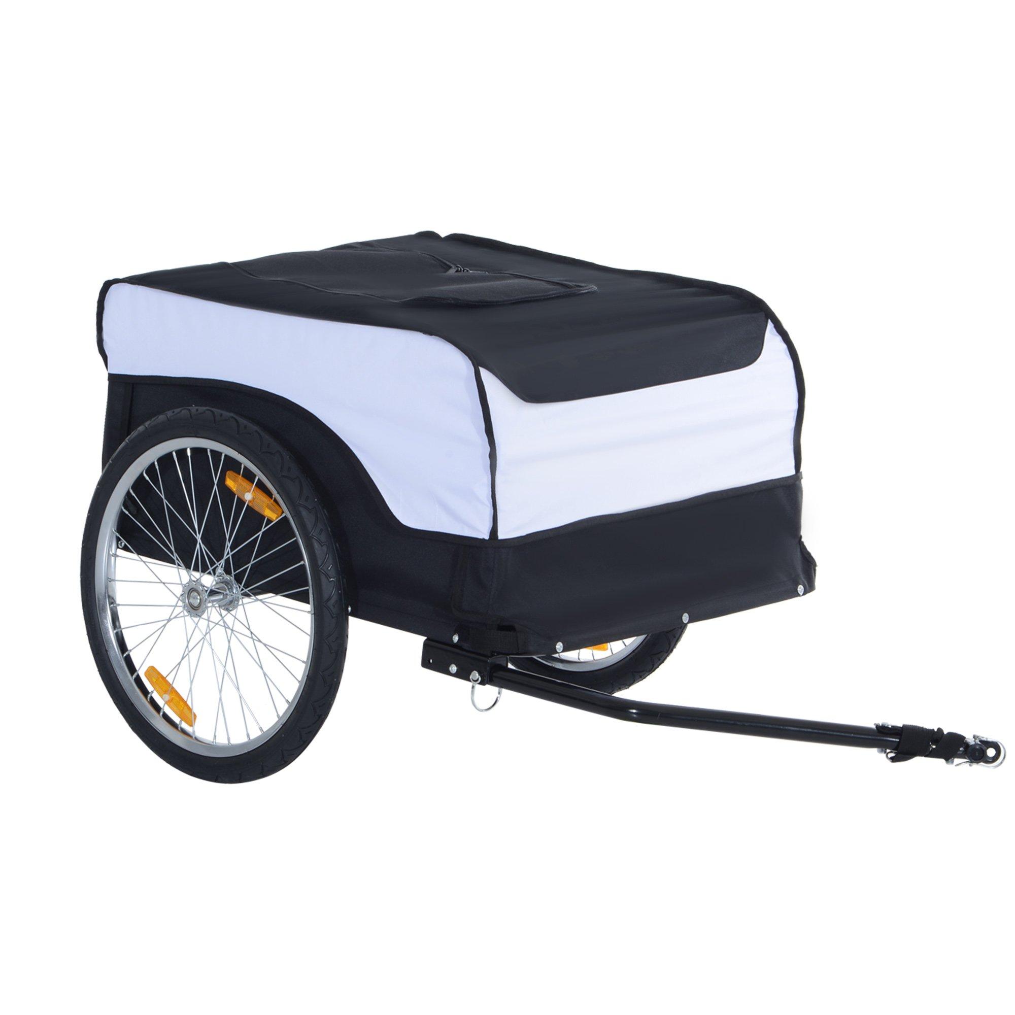 Bicycle Storage Carrier Bike Trailer Cargo  with Hitch White and Black