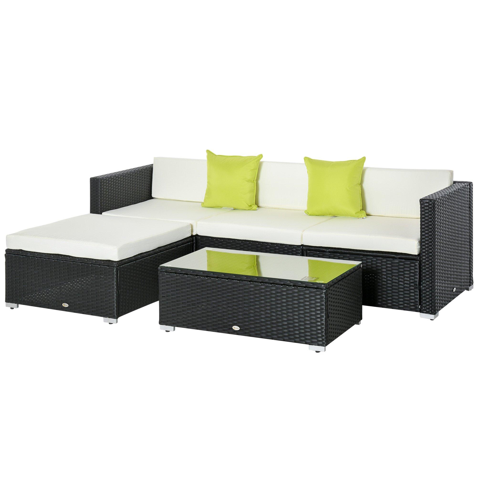 5pc Rattan Wicker Garden Furniture Sofa Set or 3m Garden Banana Hanging Parasol