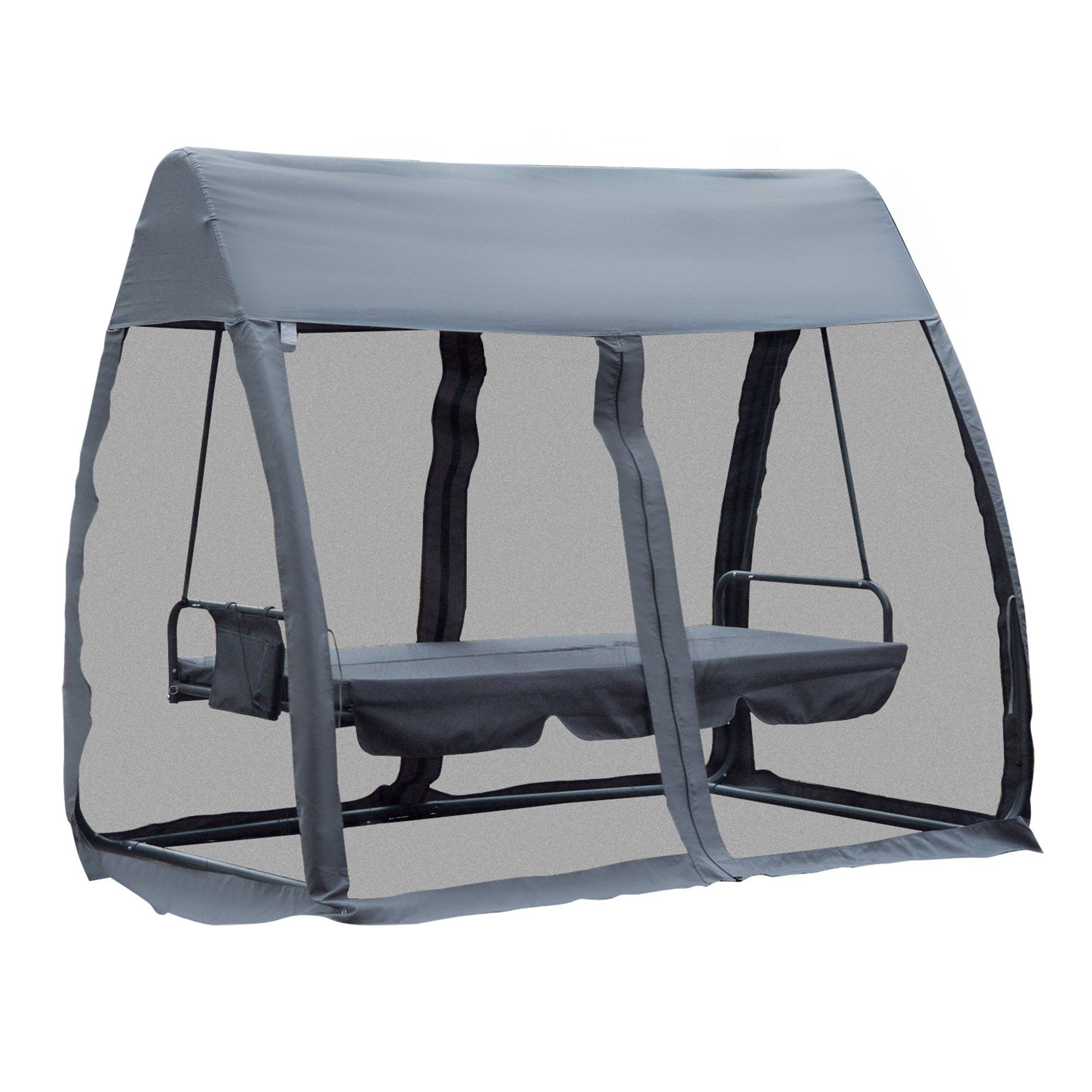 Garden Swing Chair Patio Hammock 3 Seater Bench Canopy Lounger