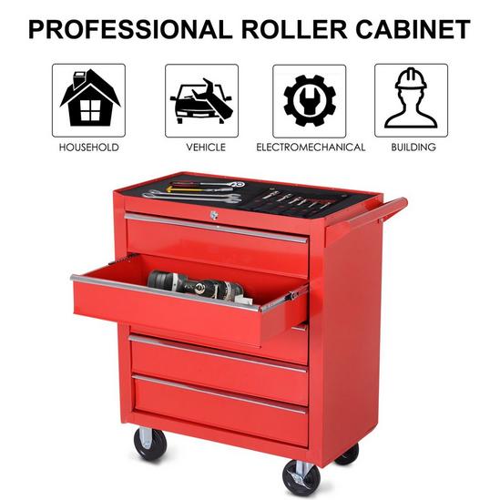 DURHAND Roller Tool Cabinet Stoarge Box 5 Drawers Wheels Garage Workshop 6