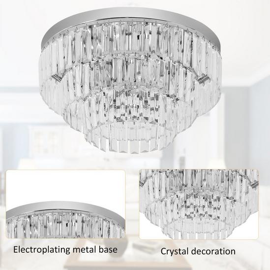 HOMCOM Modern 3-Tier Crystal Raindrop Chandelier Ceiling Light for Hallway 4