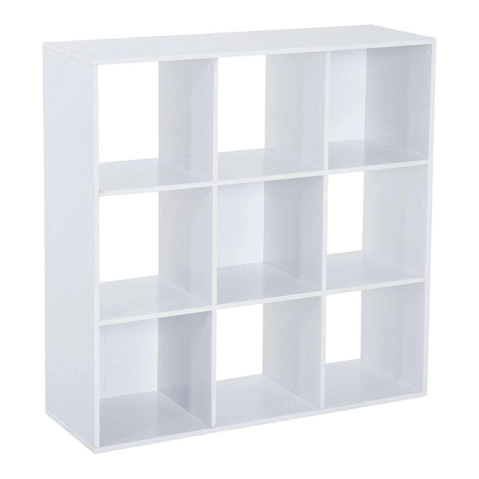 Wooden 9 Cube Storage Cabinet Unit 3 Tier Bookcase Shelves