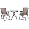 OUTSUNNY Patio Bistro Set Folding Chairs Garden Coffee Table for Balcony thumbnail 1
