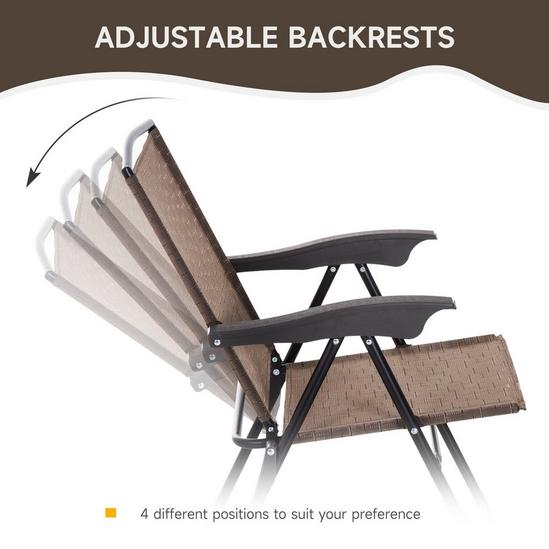 OUTSUNNY Patio Bistro Set Folding Chairs Garden Coffee Table for Balcony 3