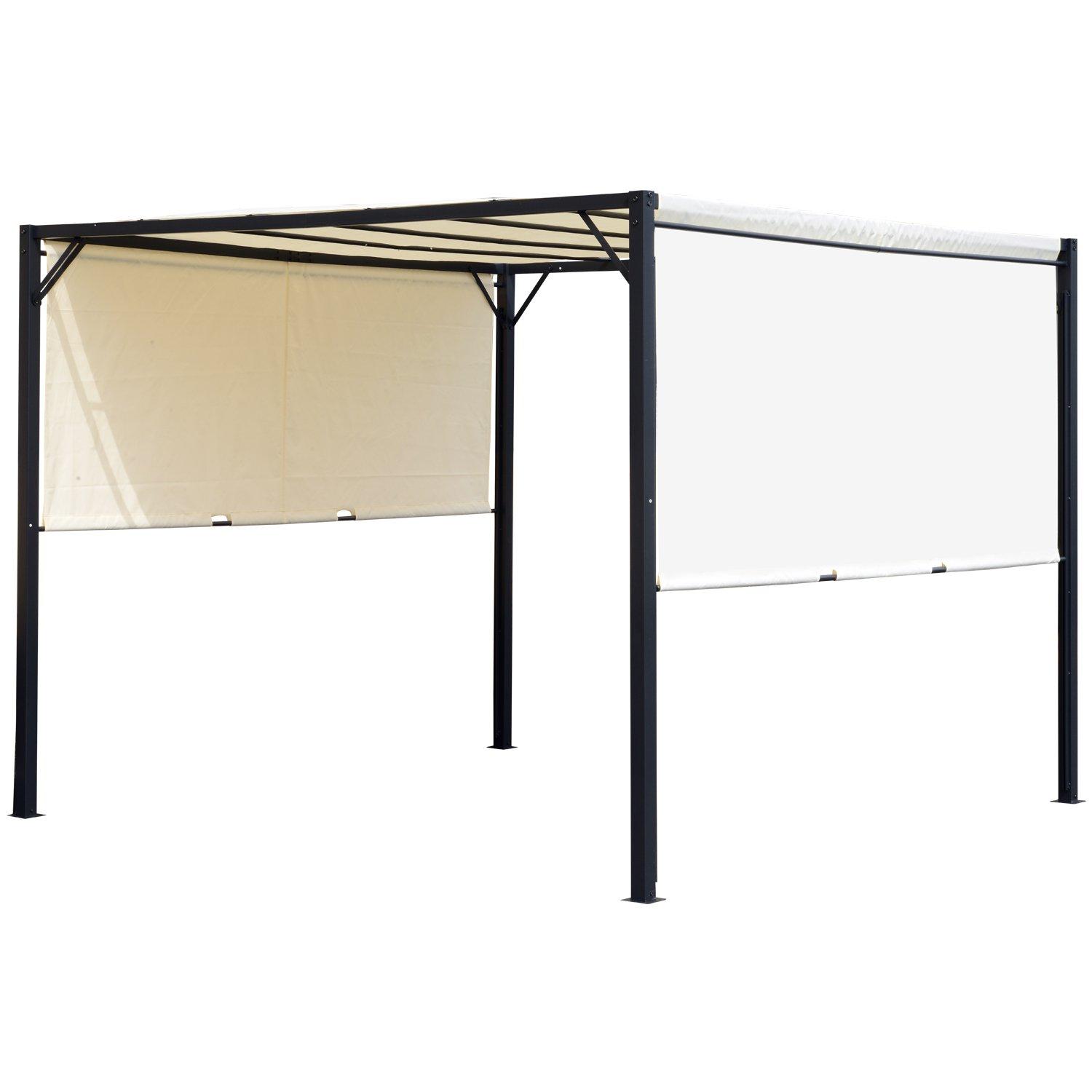 3 x 3m Pergola Metal Gazebo Outdoor Sun Shade Shelter Canopy