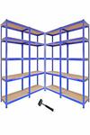 Monster Racking T-Rax Metal Storage Shelves, Blue, 90cm W, 45cm D, Set of 4 thumbnail 1