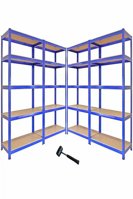 Monster Racking T-Rax Metal Storage Shelves, Blue, 90cm W, 45cm D, Set of 4 1