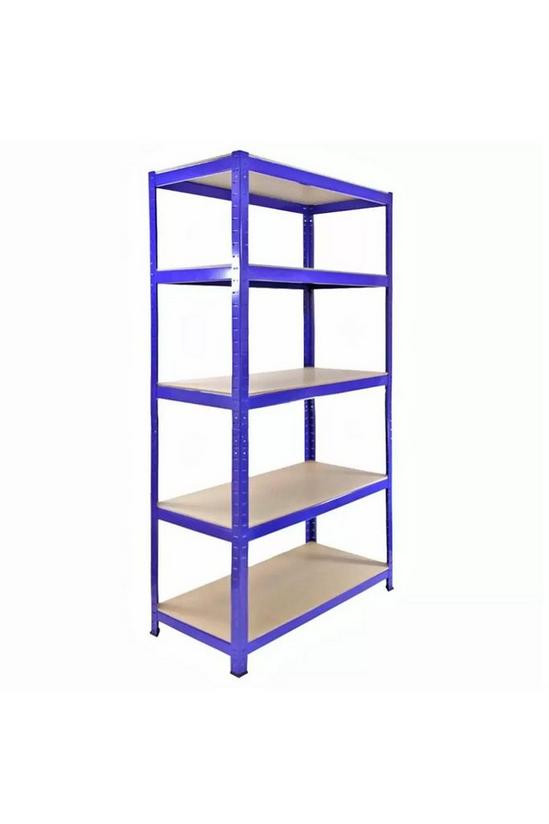 Monster Racking T-Rax Metal Storage Shelves, Blue, 90cm W, 45cm D, Set of 4 2