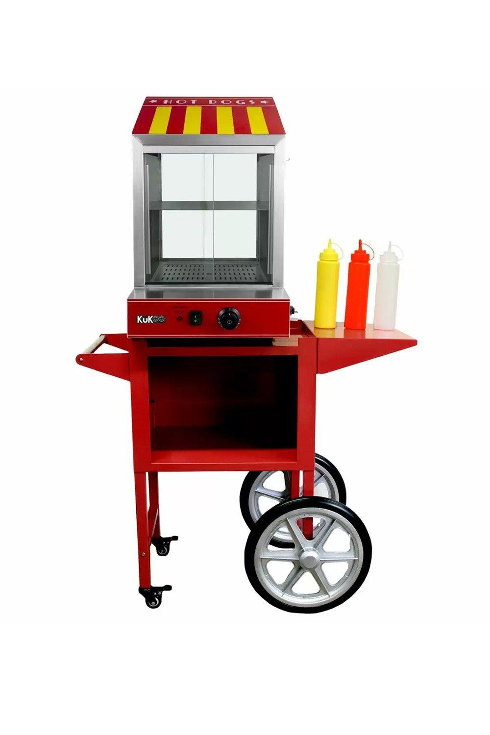 Commercial Hot Dog Steamer & Cart