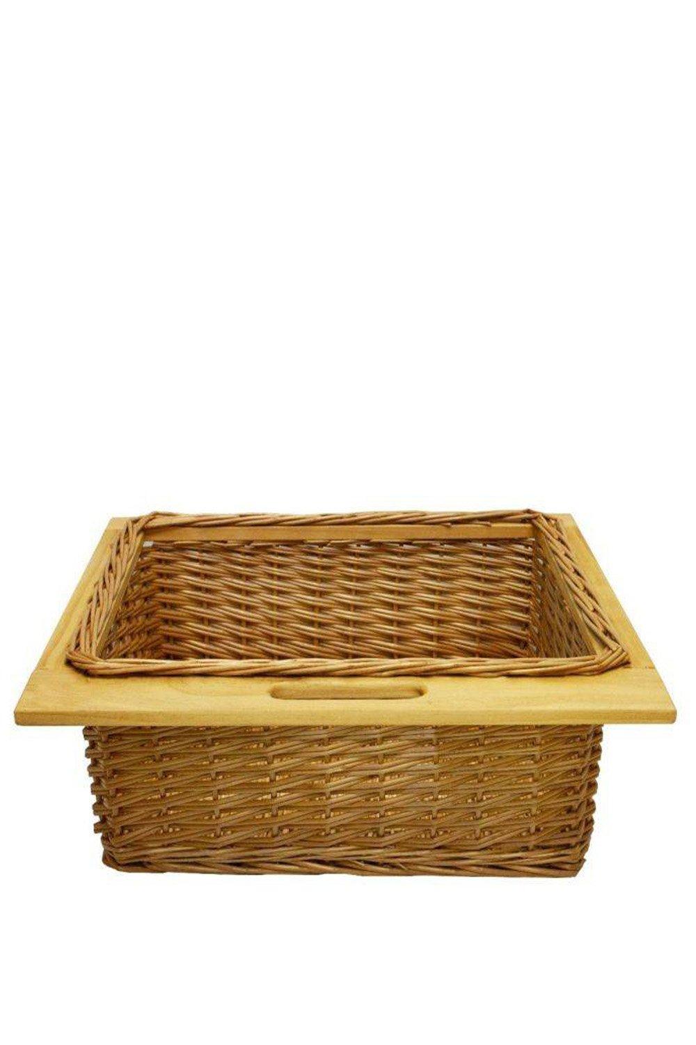 Pull Out Wicker Kitchen Basket 500mm