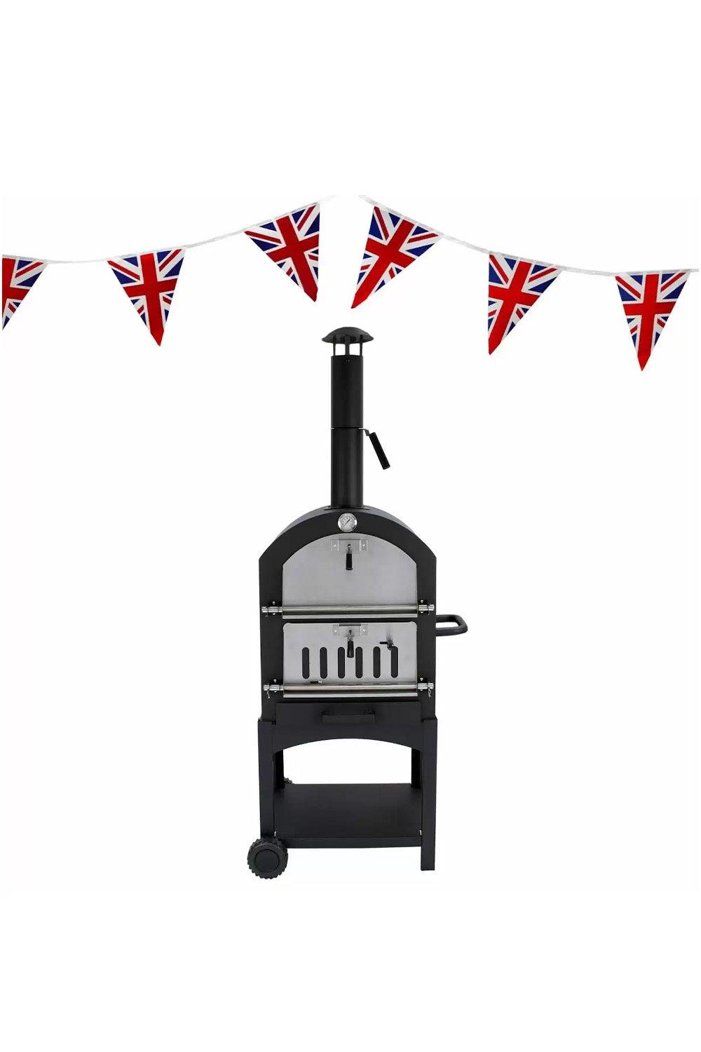 Outdoor Pizza Oven, Rain Cover & Union Jack Bunting
