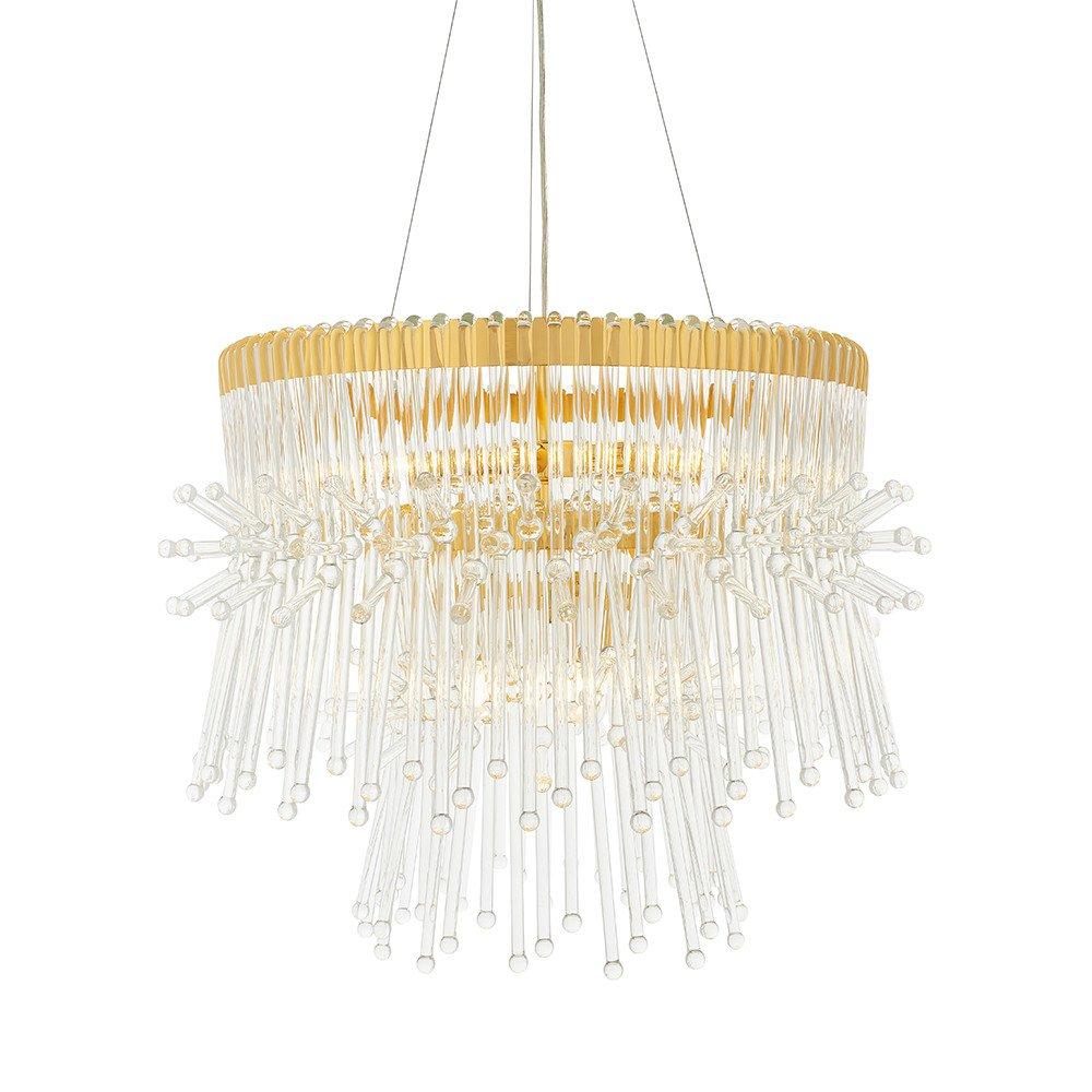 Florence 9 Light Ceiling Pendant Polished Gold Plated Finish With Clear Glass