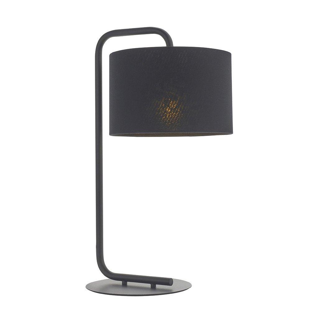 Carrara Table Lamp Satin Black Paint & Black Fabric
