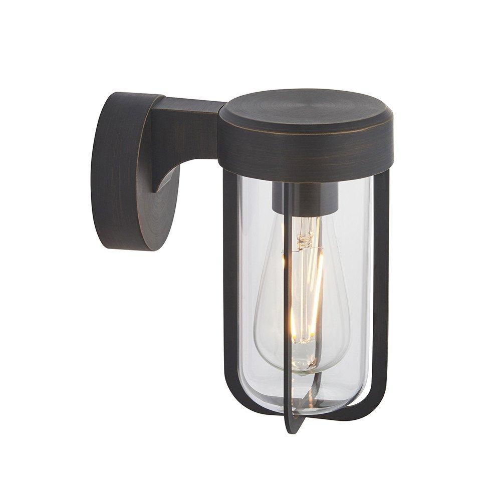 Benevento Outdoor Wall Lamp Brushed Bronze Finish & Clear Glass IP44