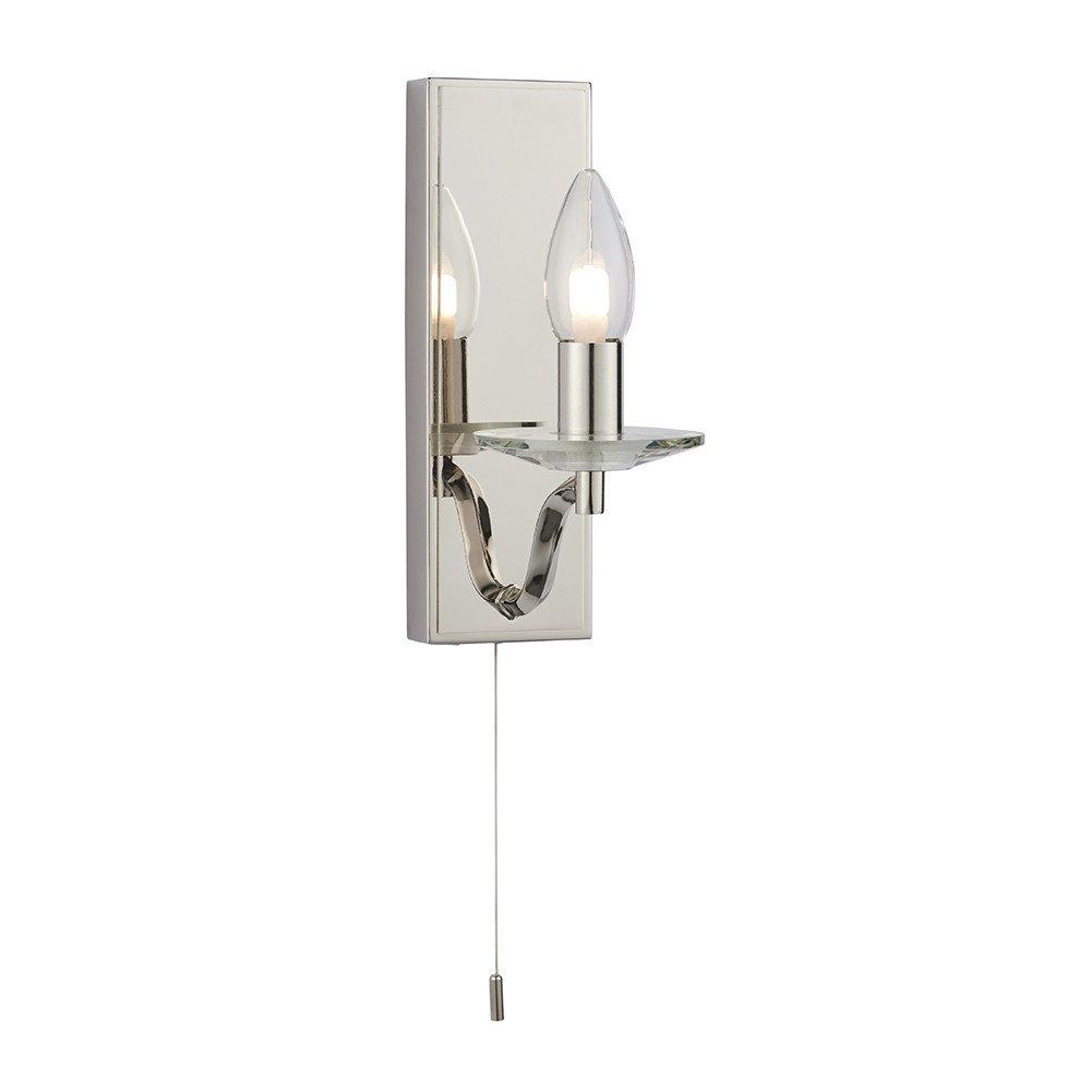 Fano Bathroom Wall Lamp Polished Nickel Plate & Clear Crystal IP44