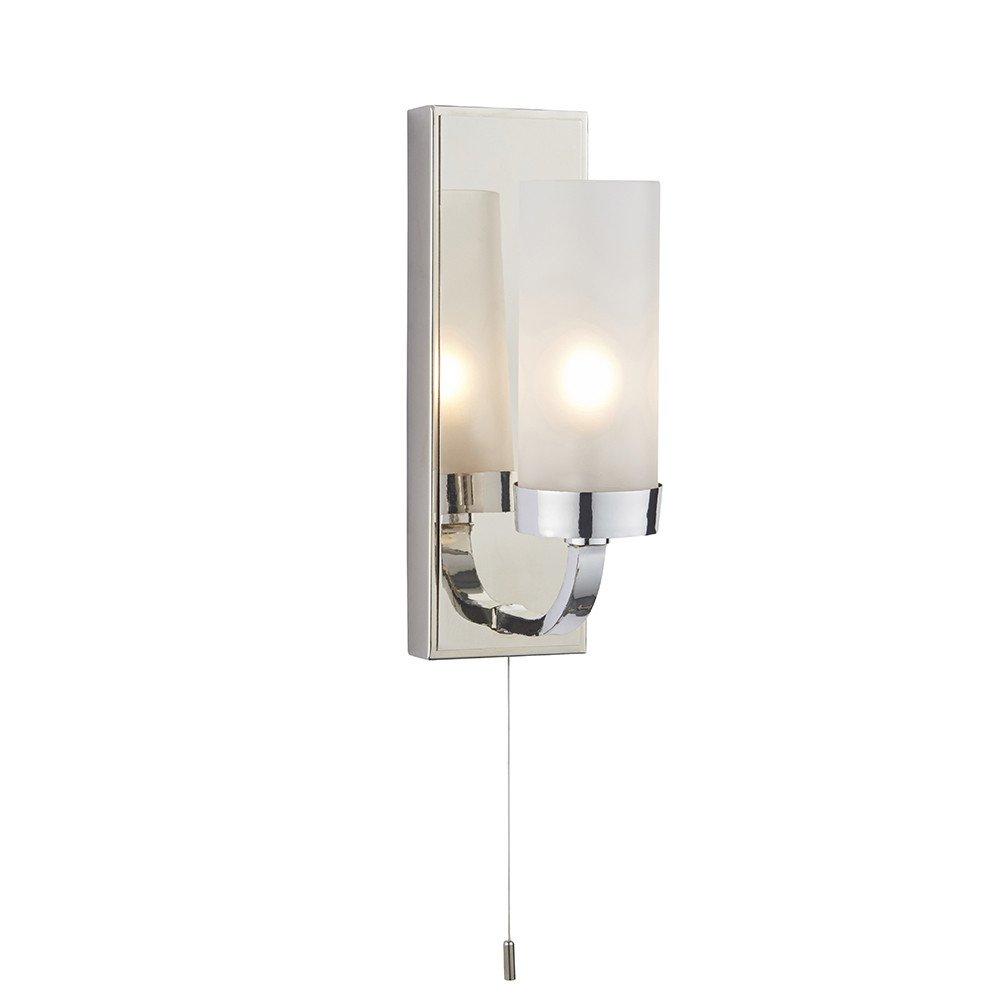 Forli Bathroom Wall Lamp Chrome Plate & Frosted Glass IP44