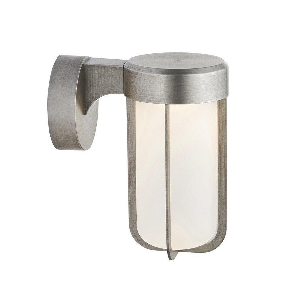 Benevento Outdoor Integrated LED Wall Lamp Brushed Silver Finish & Frosted Glass IP44