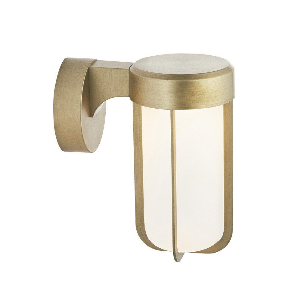 Benevento Outdoor Integrated LED Wall Lamp Brushed Gold Finish & Frosted Glass IP44