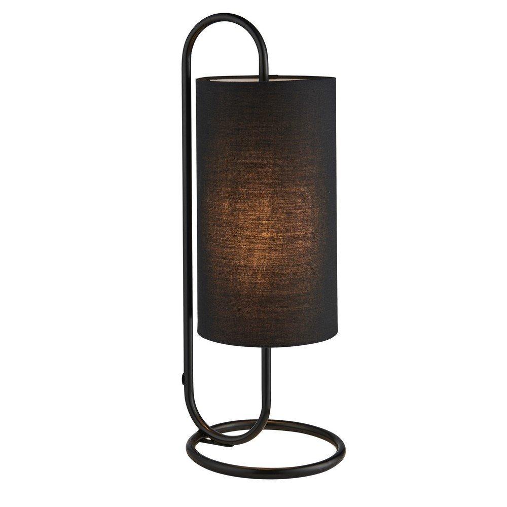 Arenzano Table Lamp Matt Black & Black Fabric