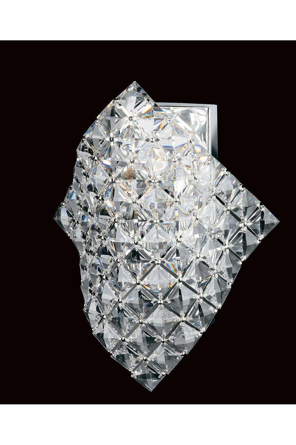 Diamond Crystal Single Wall Light Chrome Frame
