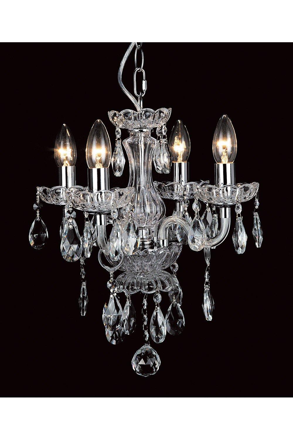 Rodeo Clear Crystal 4 Arm Chandelier