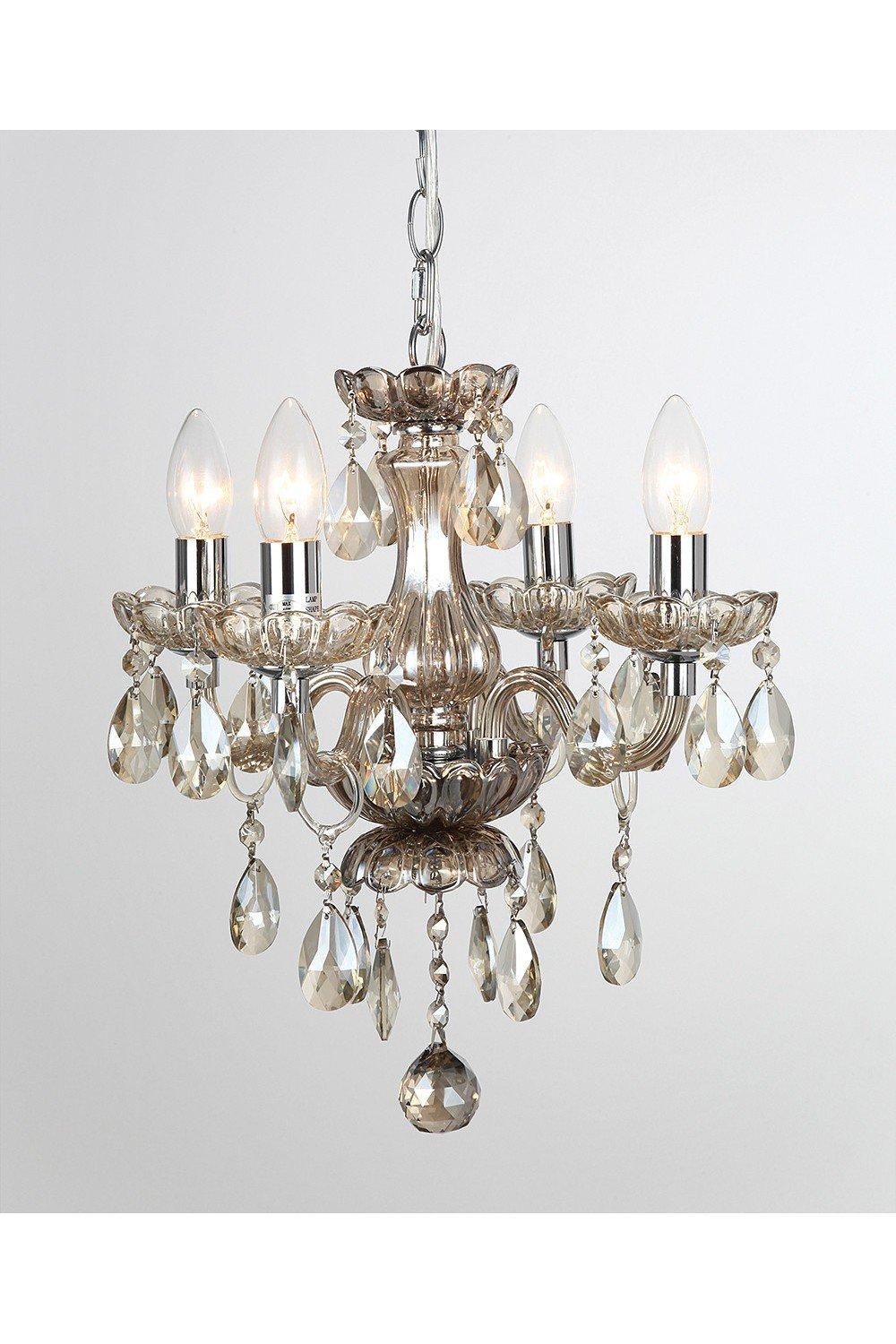 Rodeo Champagne Crystal 4 Arm Chandelier