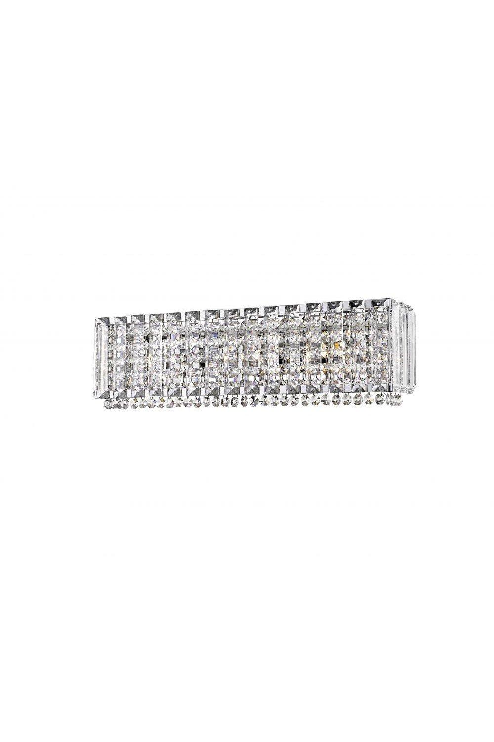 Diore 3 Light Oblong Wall Light Chrome Crystal