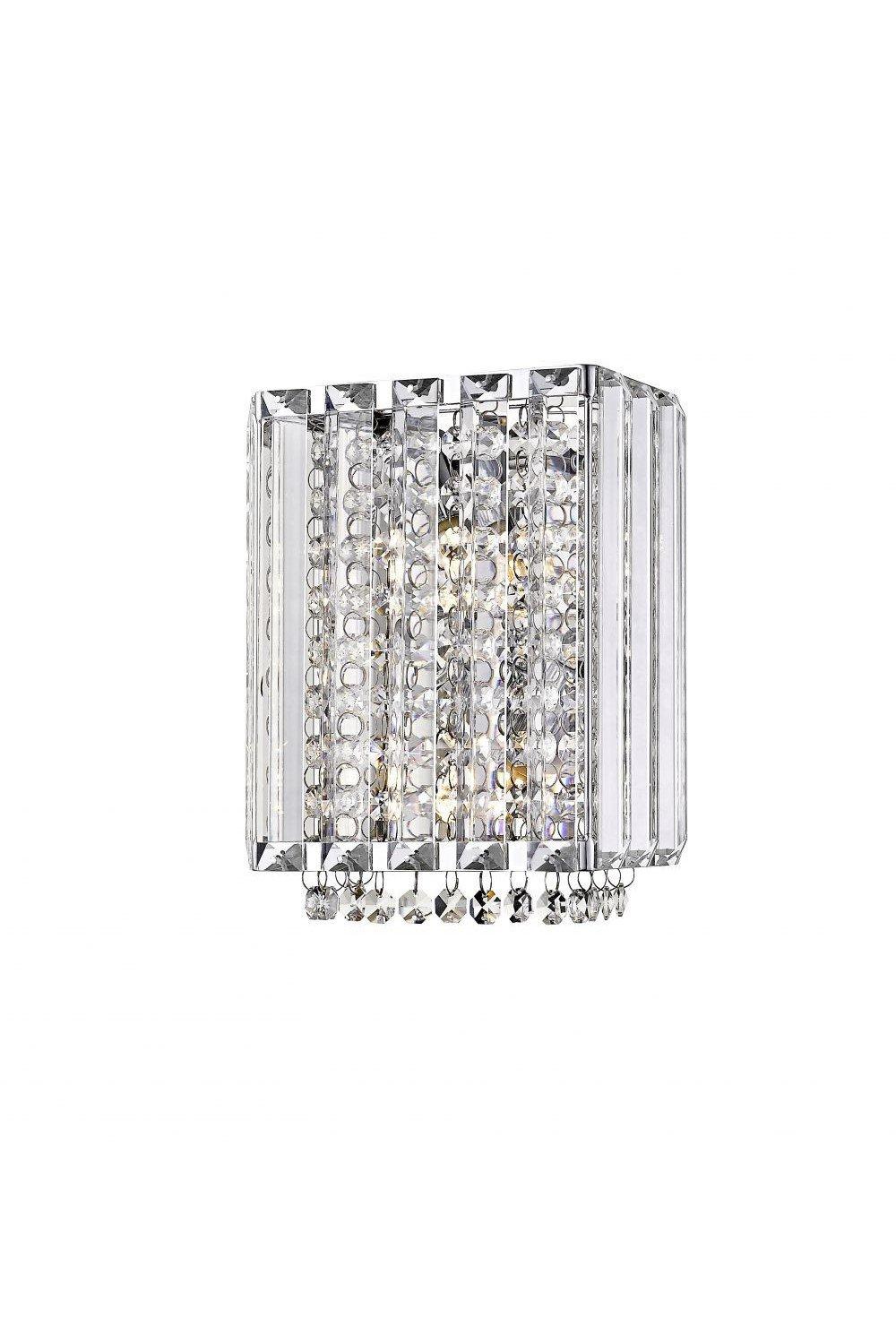 Diore 2 Light Wall Lamp Chrome Crystal