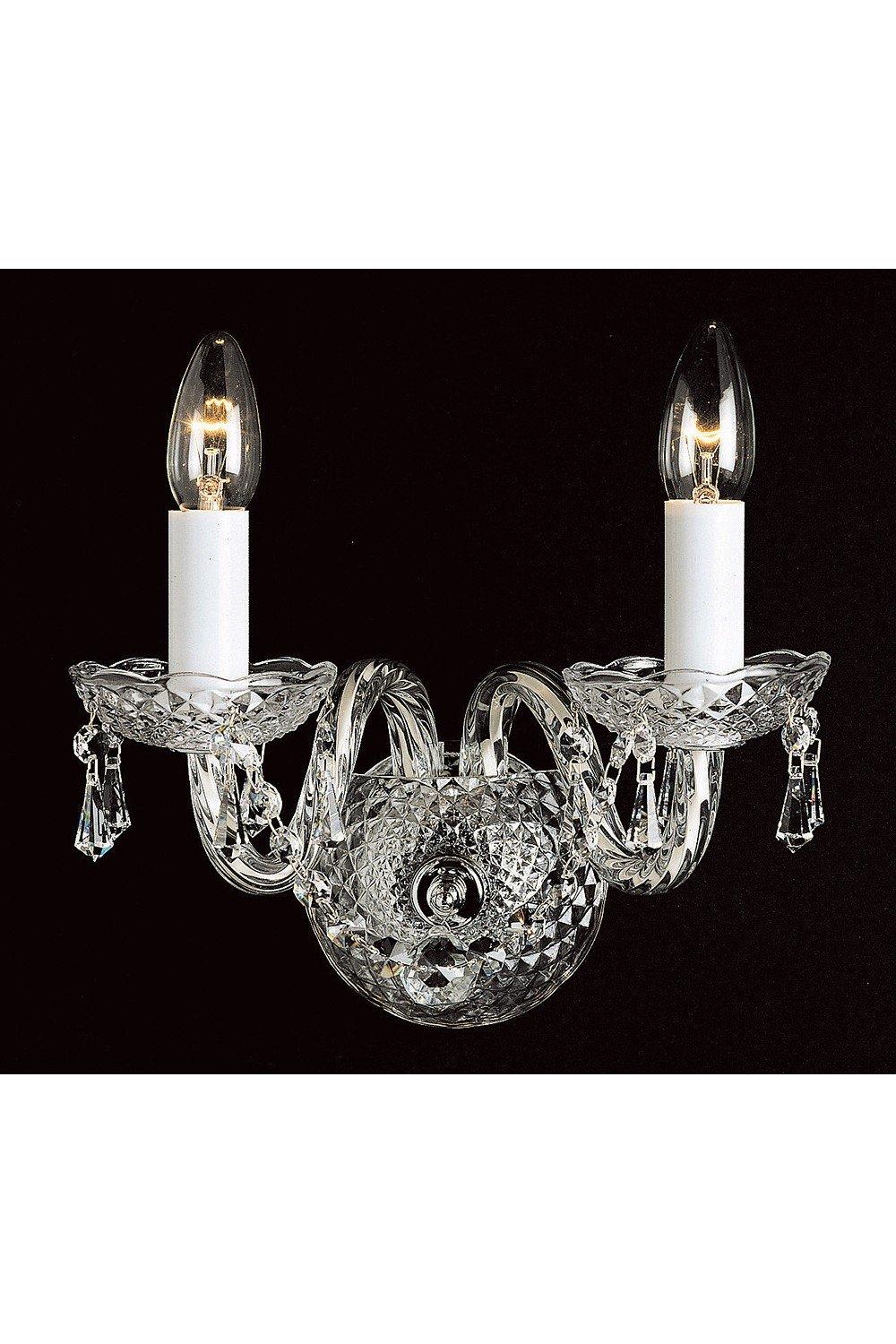Modra Crystal Trimmed Wall Candle Wall Lamp