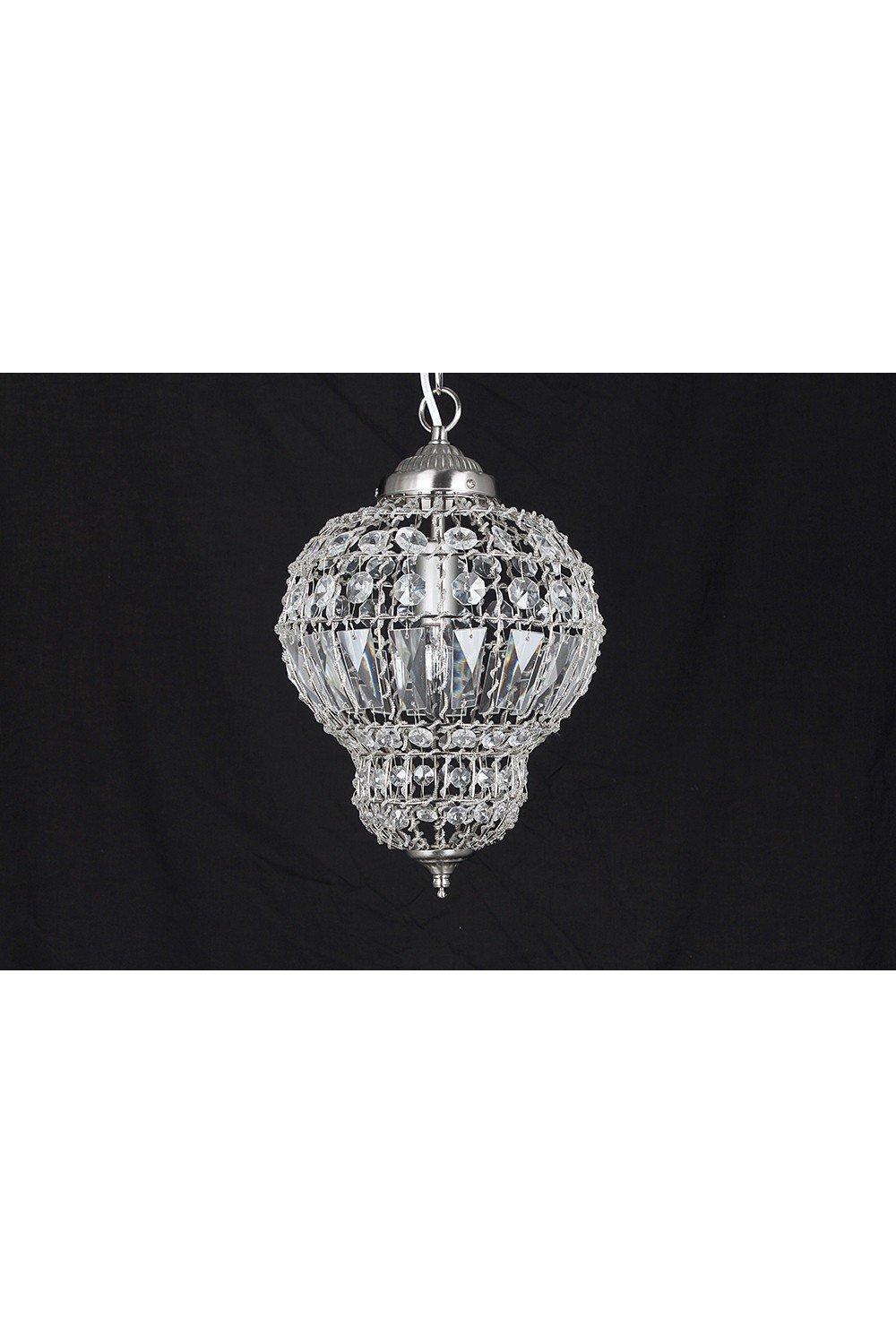 Morocco Double Crystal Basket Pendant Ceiling Light