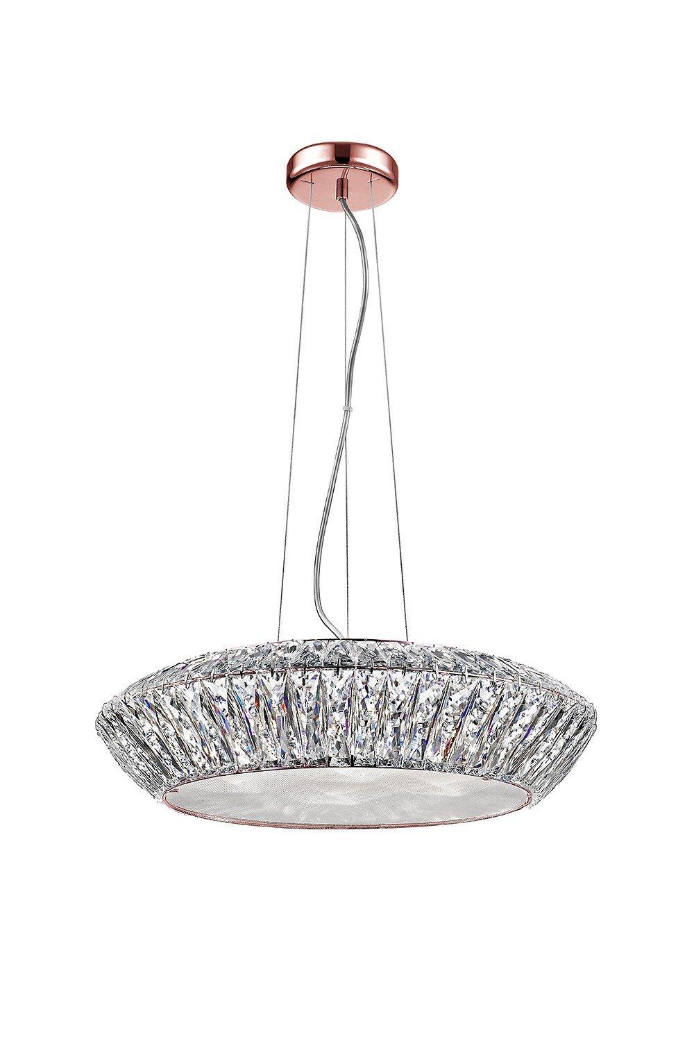 Armel 5 Light LED Crystal Rosy Gold Pendant Ceiling Light
