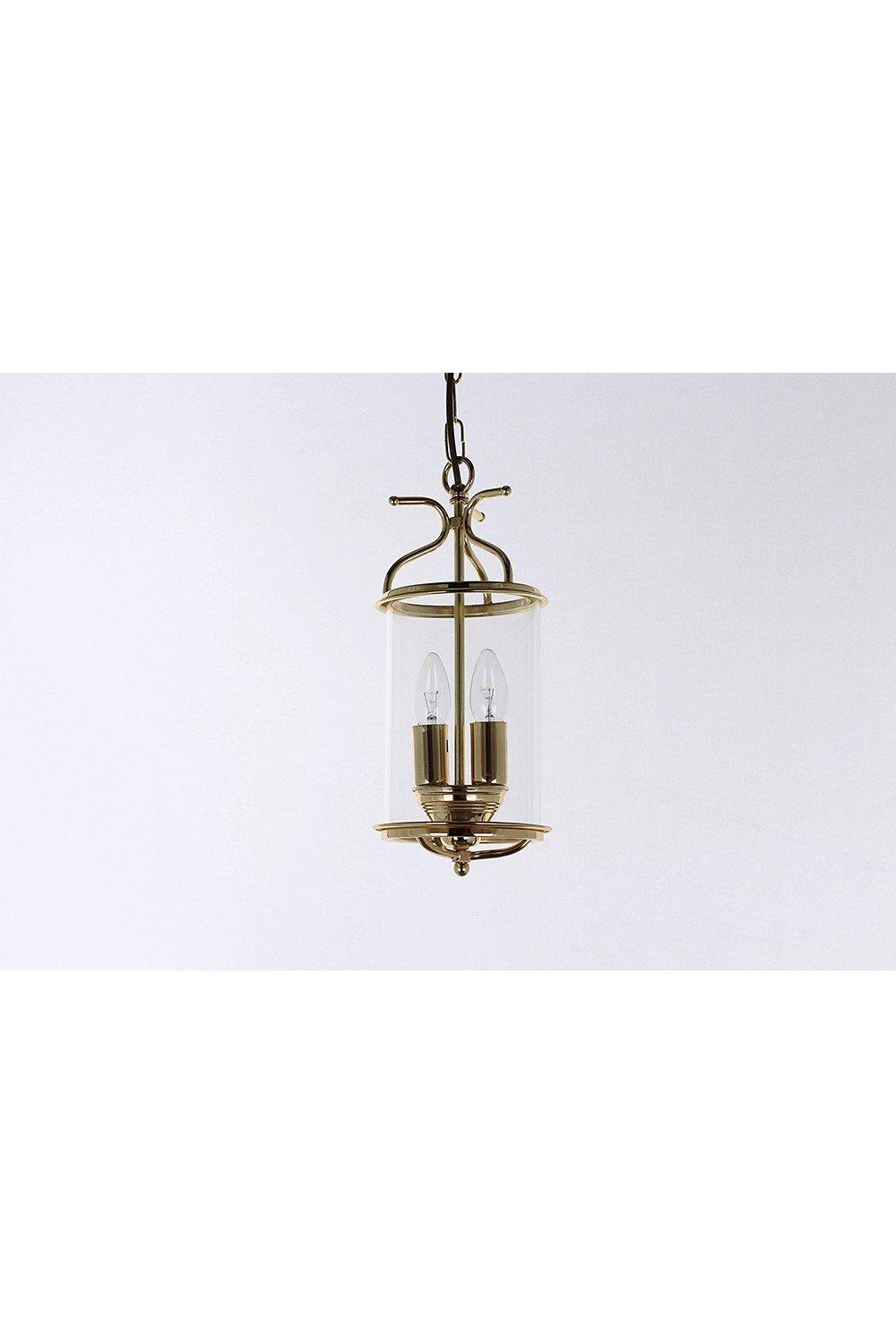 Winchester Blown Glass Brass Lanterns Pendant Ceiling Light