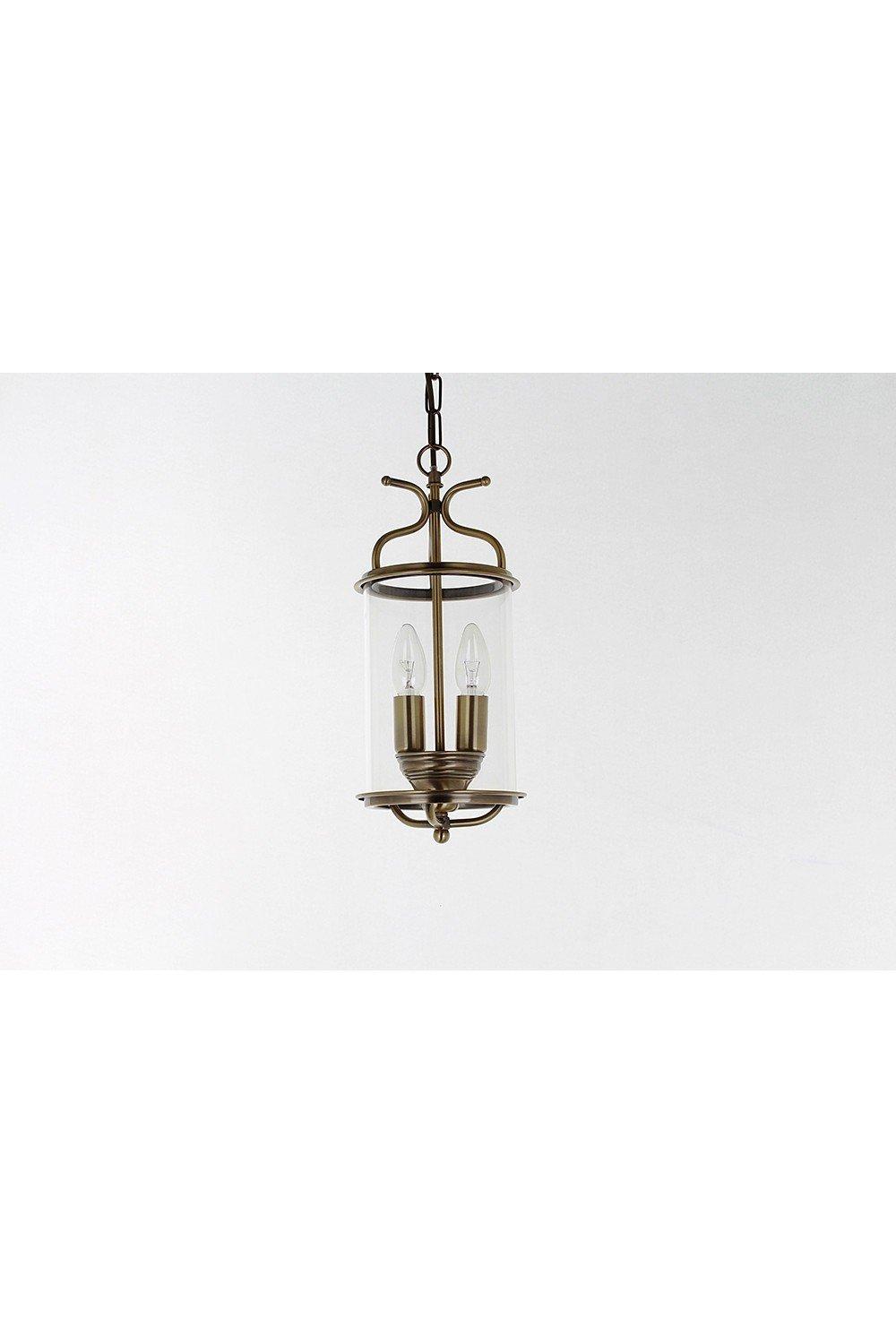 Winchester Blown Glass Brass Lanterns Pendant Ceiling Light