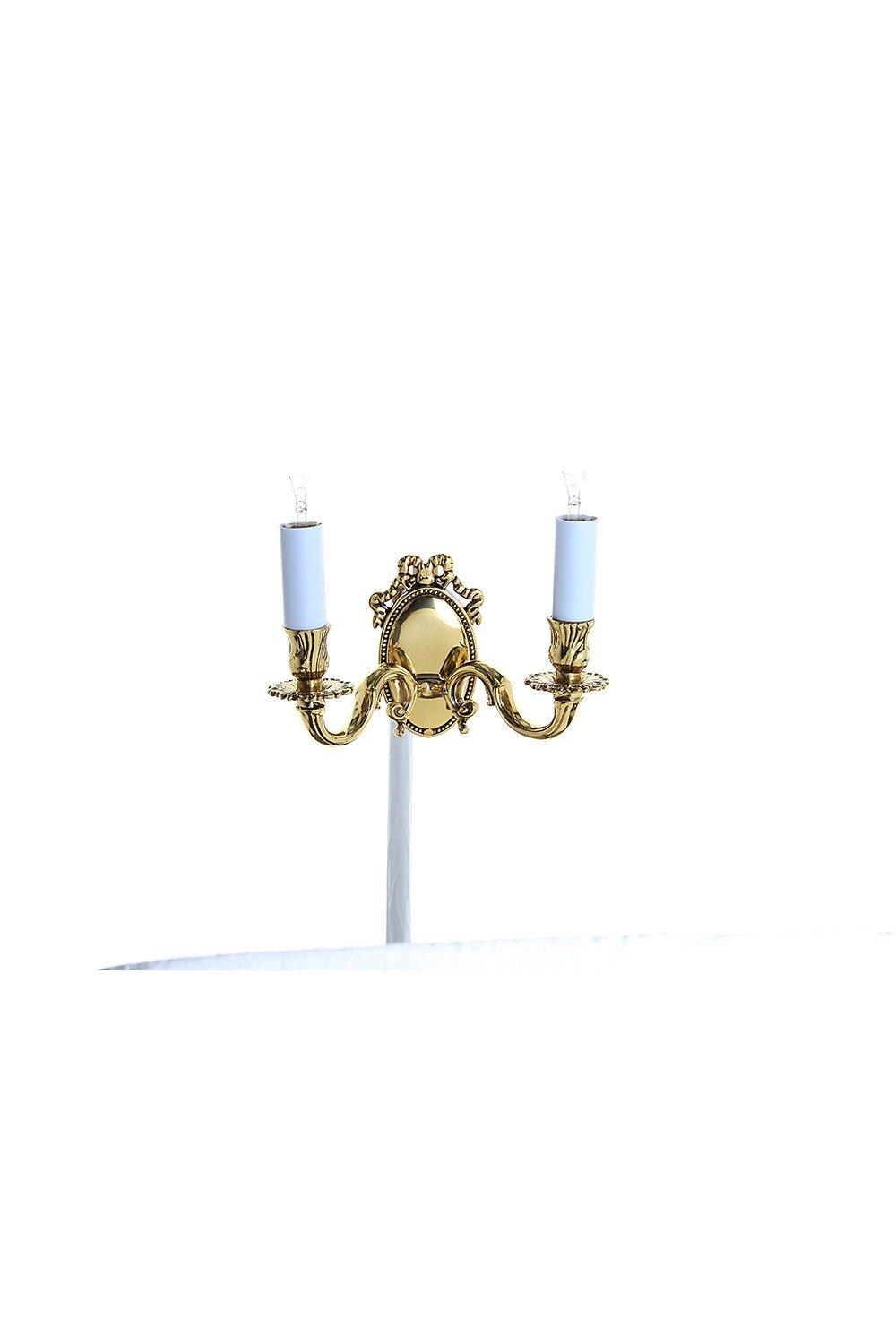 Sandringham Polished Brass Candle Wall Lamp