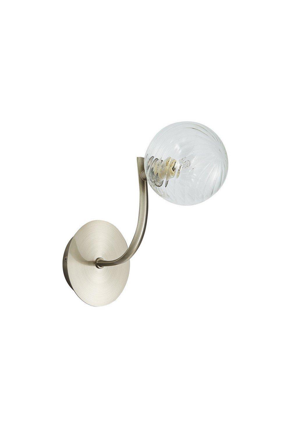 Contemporary Wall Lamp Satin Nickle Glass