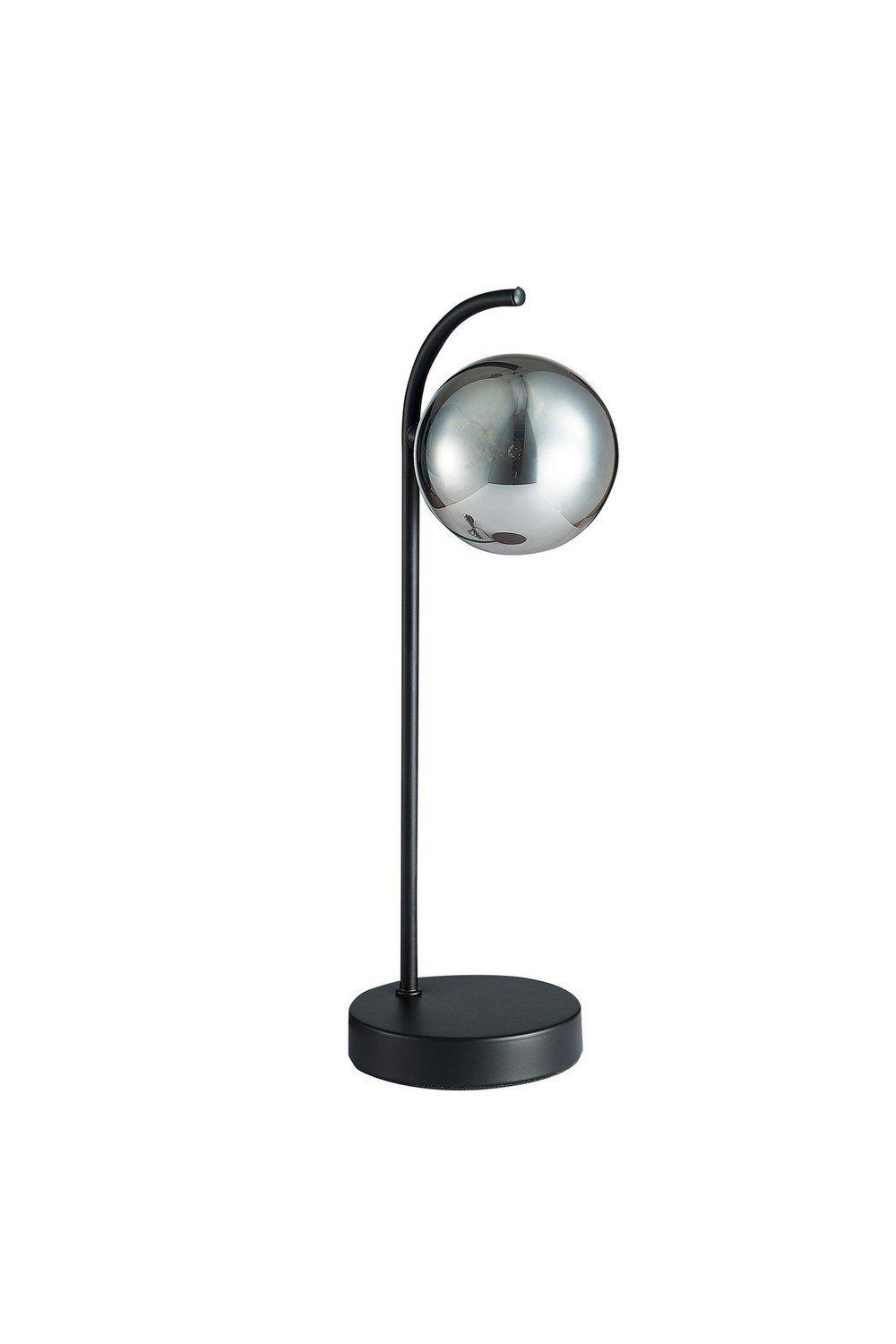 Contemporary Globe Table Lamp Black Glass