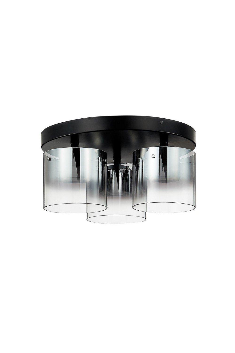Contemporary LED Shade Cluster Ceiling 5 Light Black Glass 3000K