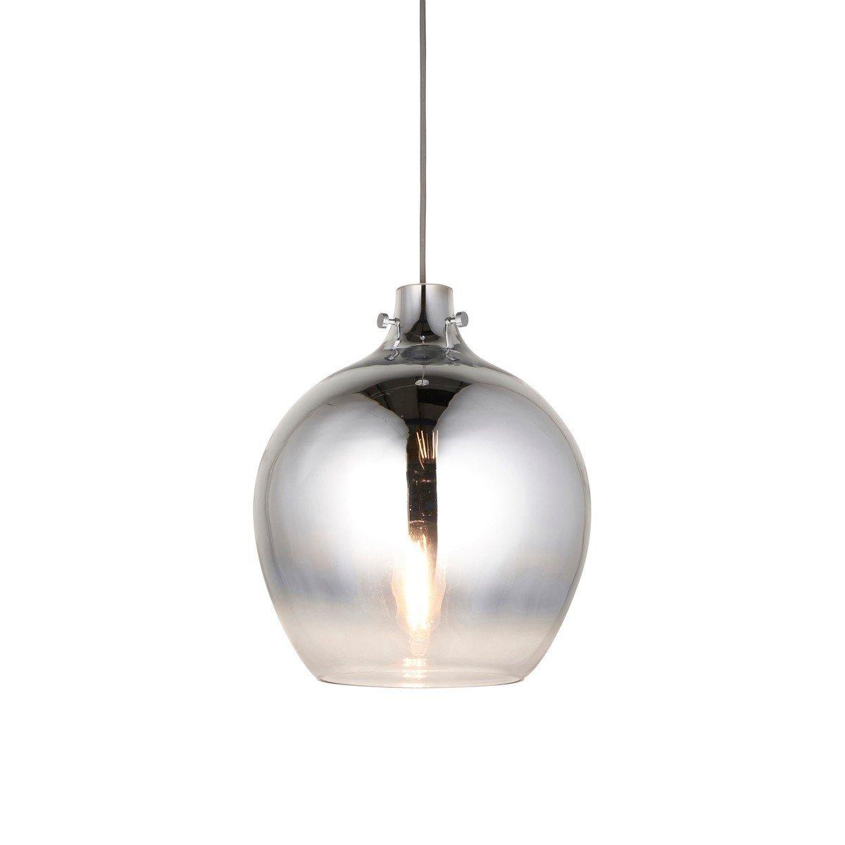 Udine Single Pendant Ceiling Lamp Chrome Ombre Glass Chrome Plate