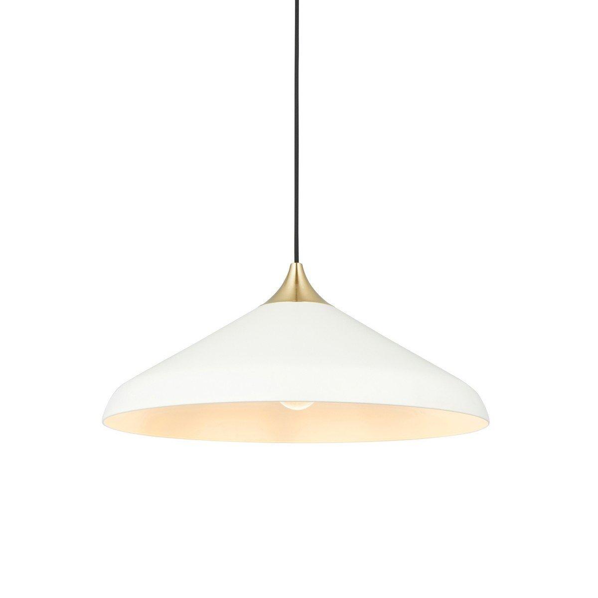 Milan Single Pendant Ceiling Lamp Warm White Brushed Brass Plate