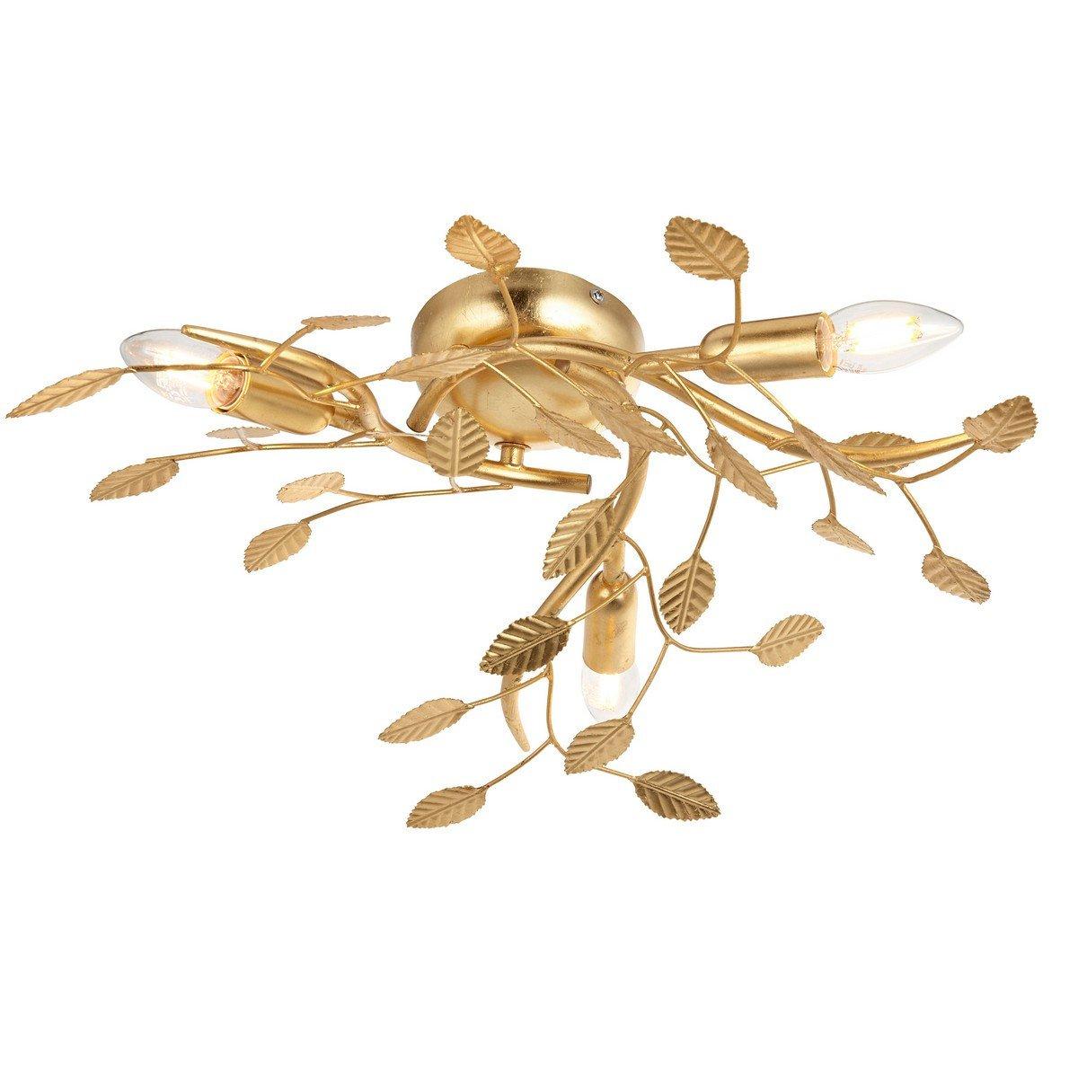 Modena Decorative Flush Ceiling Lamp Gold Leaf