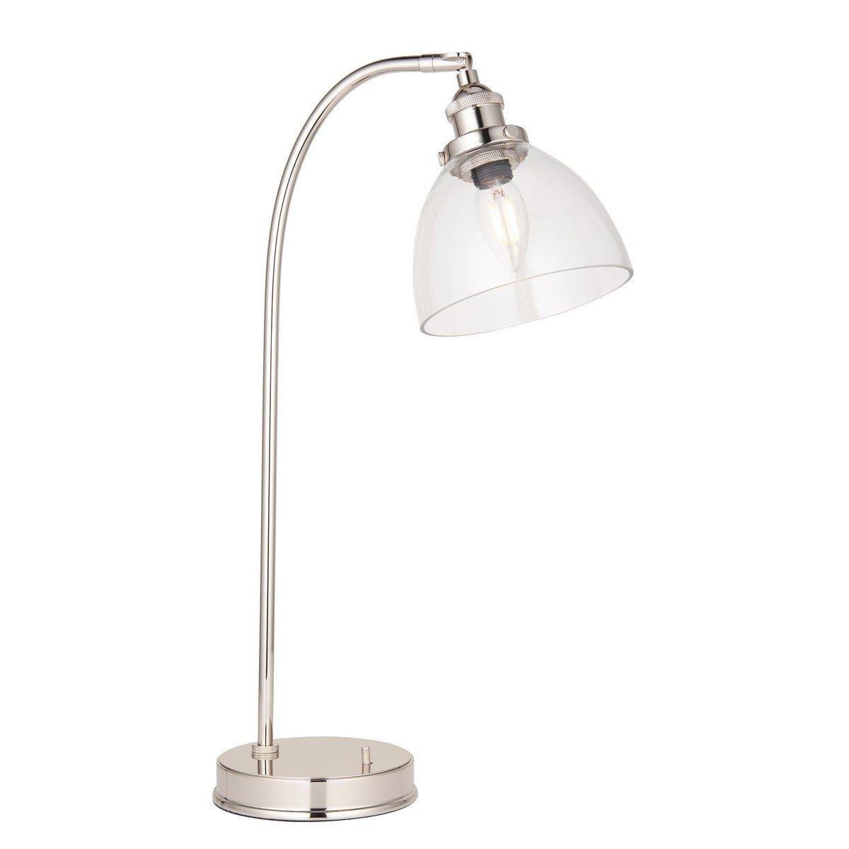 Parma Task Table Lamp Bright Nickel Plate Glass