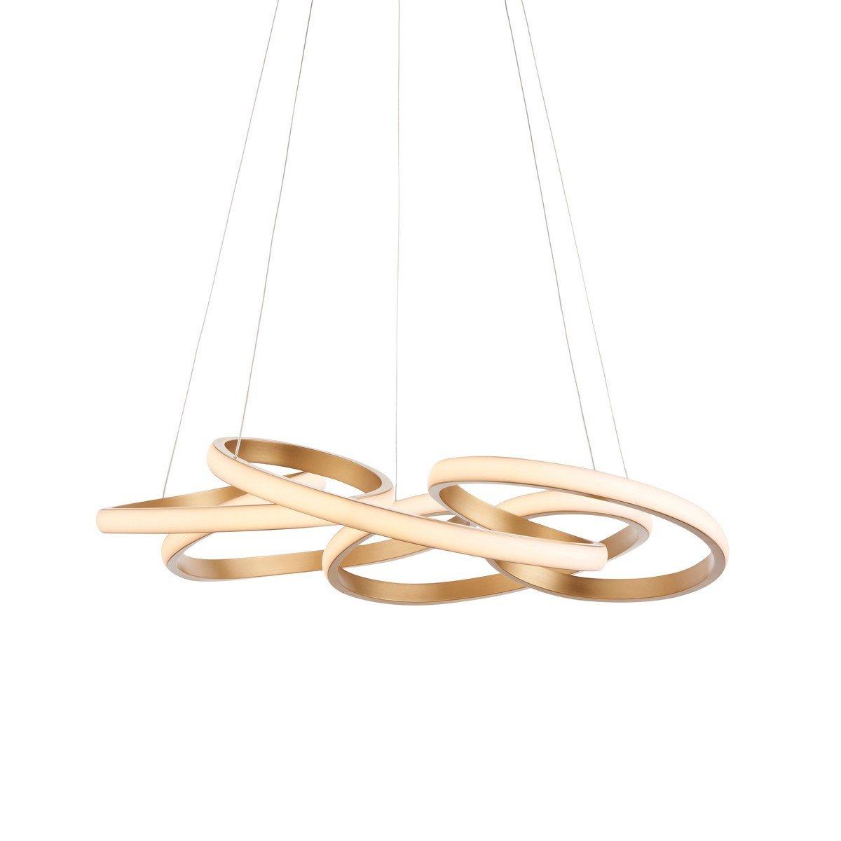 Forli Single Pendant Ceiling Lamp Satin Gold Paint White