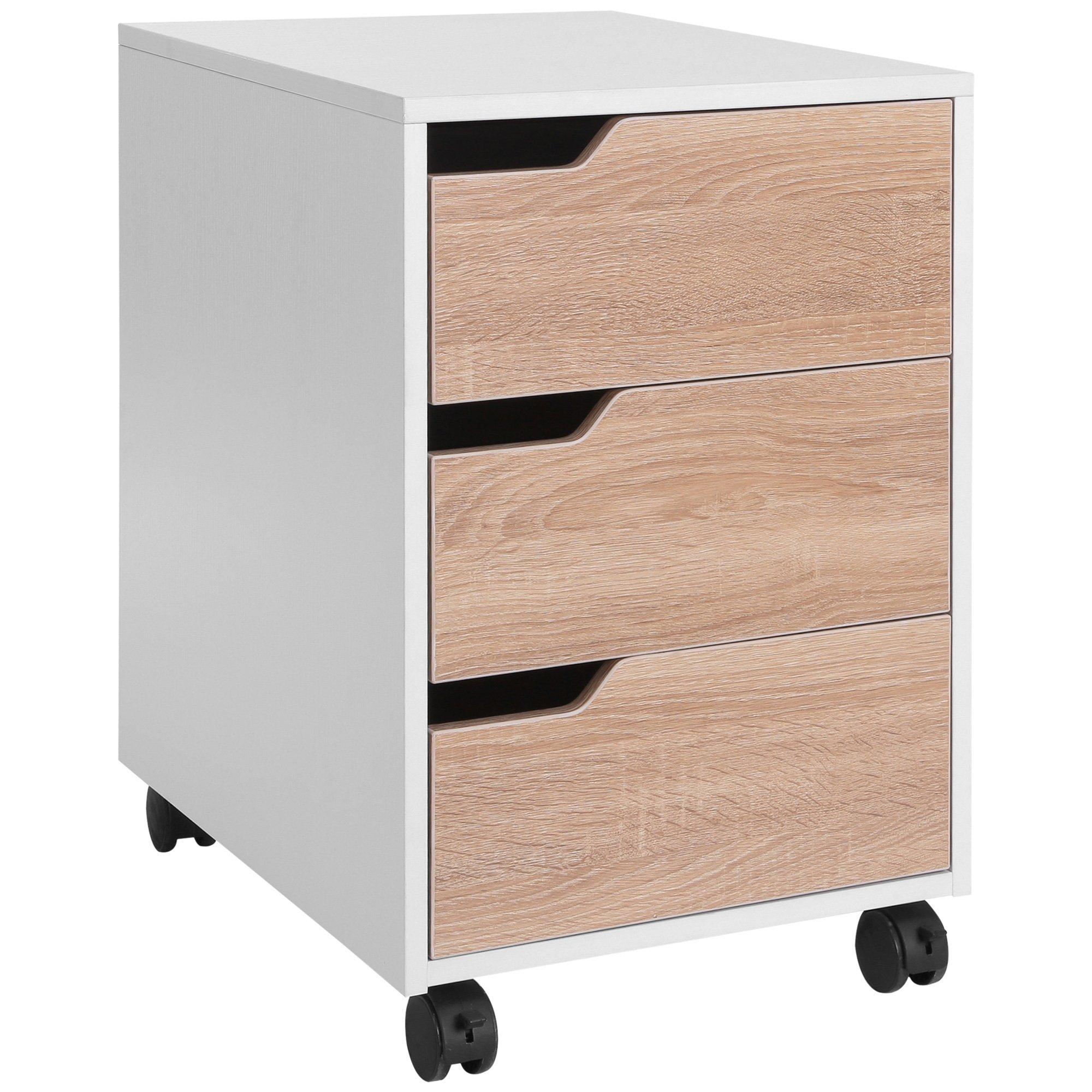 3 Drawer Mobile File Cabinet Vertical Filing Cabinet with Wheels