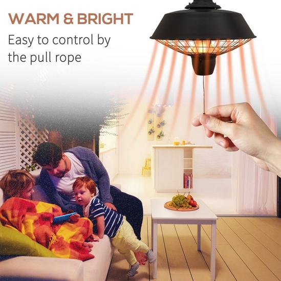 OUTSUNNY 2100W Electric Patio Heater Garden Ceiling Hanging Warmer Light 3
