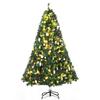 HOMCOM Pre Lit Artificial Christmas Tree Holiday Décor Ornament Metal Stand thumbnail 1