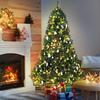 HOMCOM Pre Lit Artificial Christmas Tree Holiday Décor Ornament Metal Stand thumbnail 3