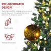 HOMCOM Pre Lit Artificial Christmas Tree Holiday Décor Ornament Metal Stand thumbnail 6
