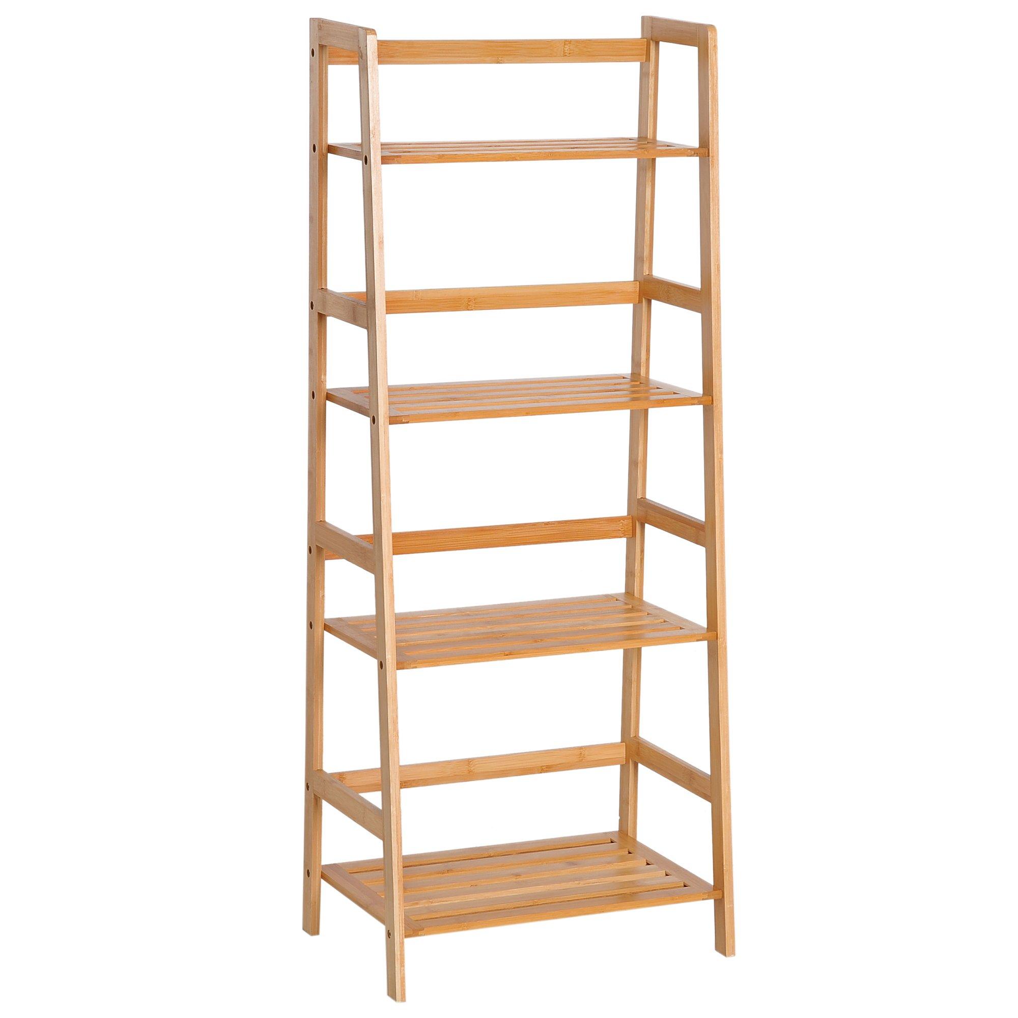 Bookshelf Unit Shelving 4 Tiers Ladder Shelf DIY Shelving Stand